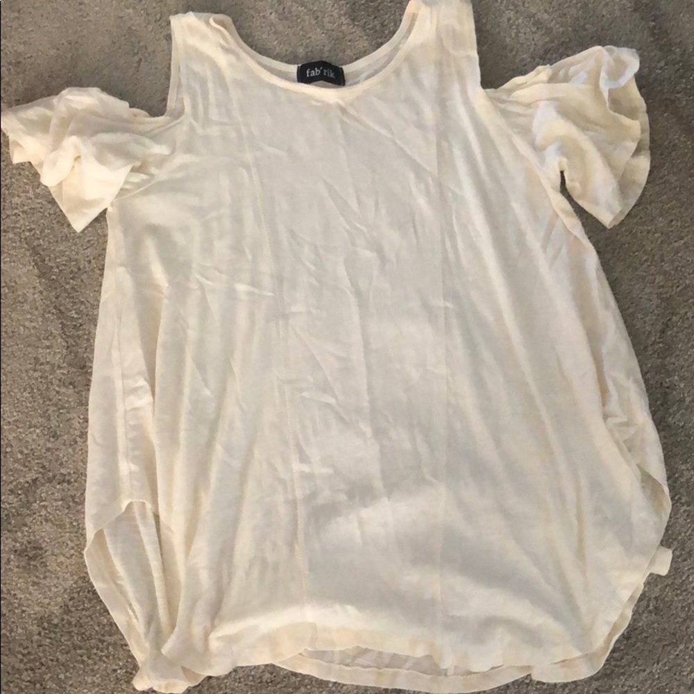 fabrik creme, open-shouldered top